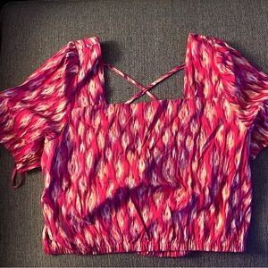 NEW LOFT crop strappy back blouse size M